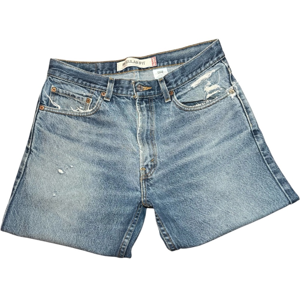 Levi’s 505 jeans men’s 33 x 30 regular fit, medium wash fade classicore distress